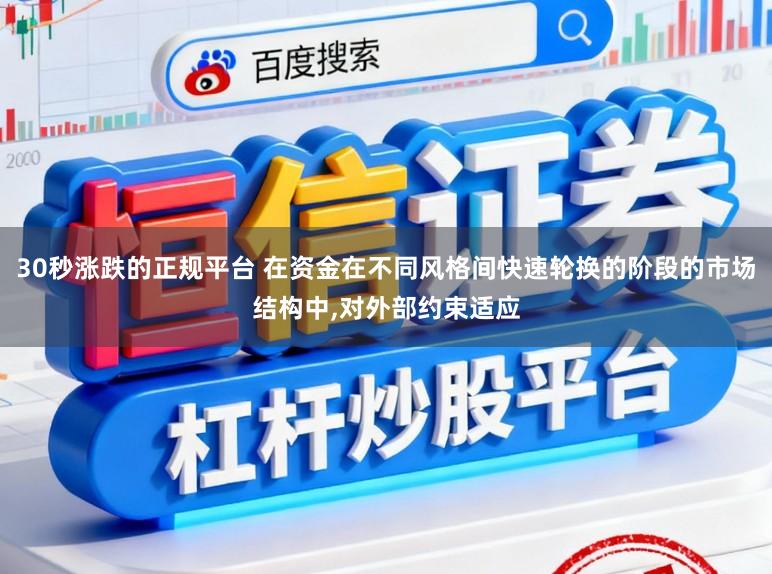 30秒涨跌的正规平台 在资金在不同风格间快速轮换的阶段的市场结构中，对外部约束适应